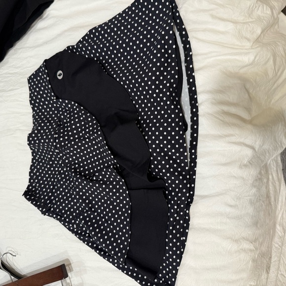 Elegant Black and White Polka Dot A-Line Skirt - Picture 1 of 2